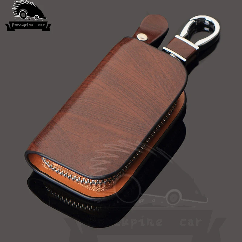 Wood grain Leather Car Key Hol - огляд і ціна Car Key Signal Blocker
