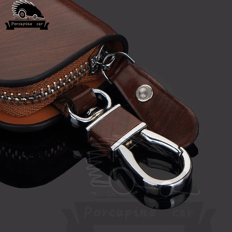 Wood grain Leather Car Key Hol - огляд і ціна Car Key Signal Blocker