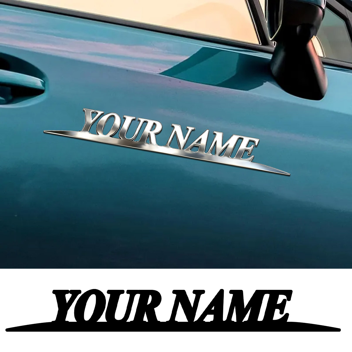 Metal Trendy YOUR NAME Sticker - огляд і ціна Car Accessories For Baby