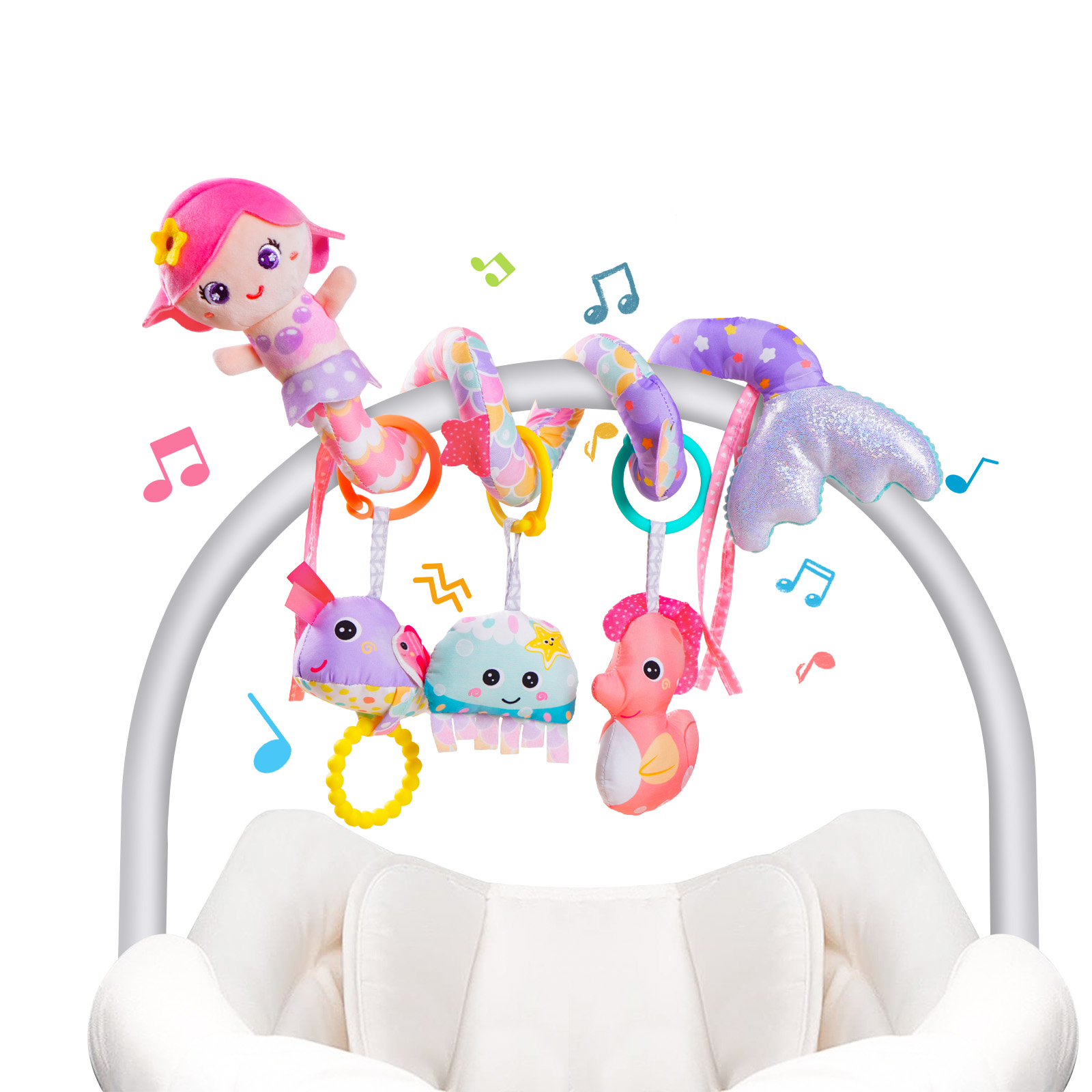 Spiral Car Seat Baby Toys 0-6  - огляд і ціна Car Accessories For Baby